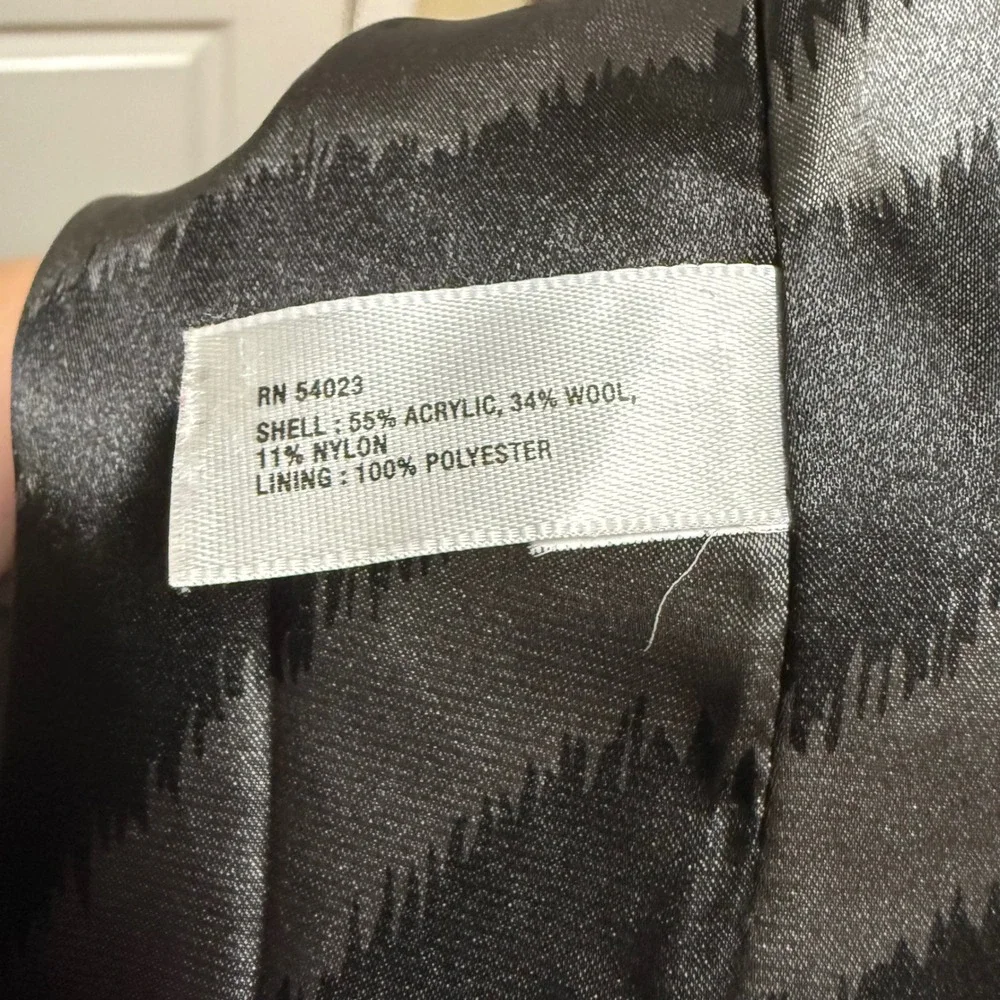 Gap Kids Black Double Breasted Textured Wool Blend Coat Girls Size M‎ 8 Boucle